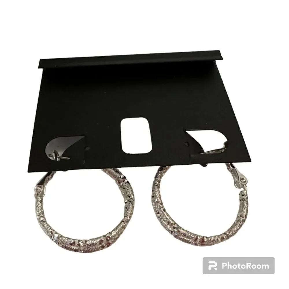 INC International Concepts silver hoop earrings NWOT